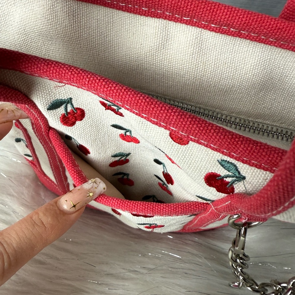 MADDEN GIRL cherry canvas mini tote bag - Picture 8 of 10
